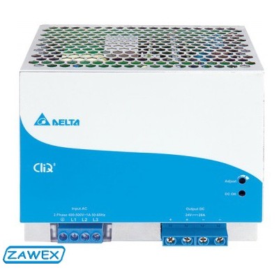 Zasilacz impulsowy 24V Delta DRP-024V480W-3BN