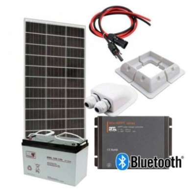 Zestaw solarny 200W MPPT AKU 100AH do kampera, łodzi, domek