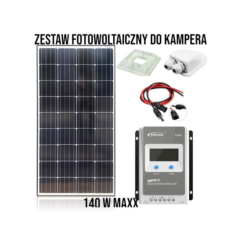 Zestaw Fotowoltaiczny Do Kampera 140W MAXX Zestaw Fotowoltaiczny Do Kampera 140W MAXX