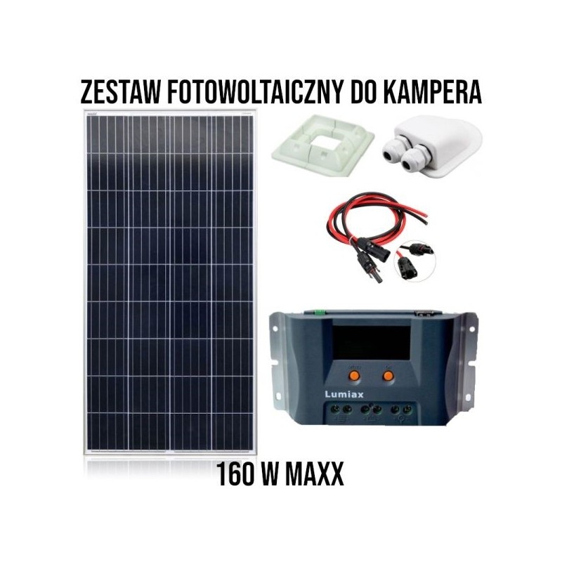 Zestaw Fotowoltaiczny Do Kampera 165W MAXX Zestaw Fotowoltaiczny Do Kampera 165W MAXX