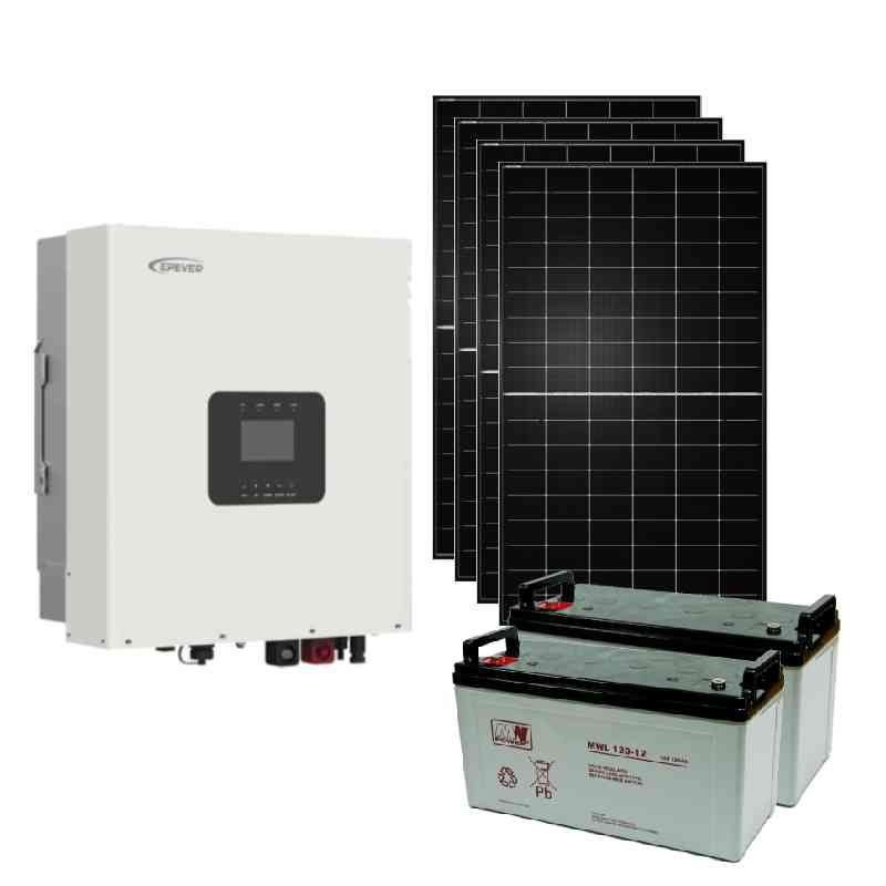 Zestaw off-grid na działkę 1,54 kWp 4× PANEL JA Solar 385W + 2× AKU AGM 120Ah + inwerter Epever 3500W Zestaw off-grid na działkę 1,54 kWp 4× PANEL JA Solar 385W + 2× AKU AGM 120Ah + inwerter Epever 3500W