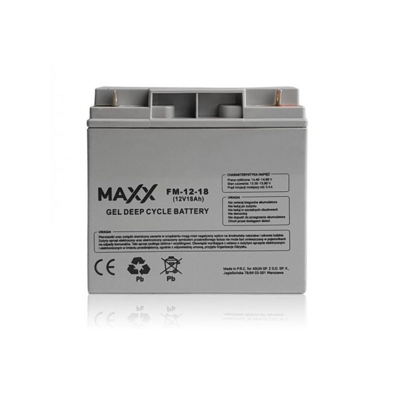 Akumulator żelowy MAXX 12-FM-18 18Ah 12V Akumulator żelowy MAXX 12-FM-18 18Ah 12V