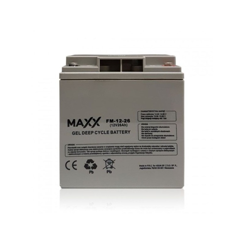 Akumulator żelowy 12-FM-26 26 Ah 12V Akumulator żelowy 12-FM-26 26 Ah 12V