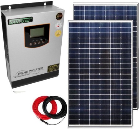 Zestaw Off-Grid - 2x Panel PV 300W + Sanyu SPV18-1012 VPM