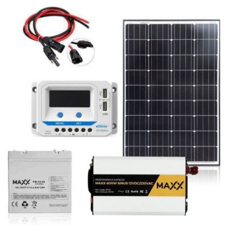 Zestaw Fotowoltaiczny 100W Maxx z Przetwornicą IP350W