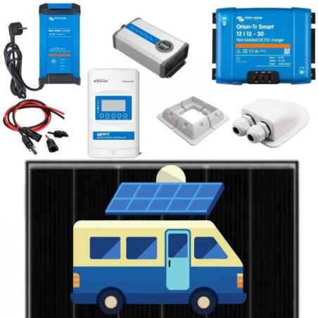 DUŻY ZESTAW ZASILANIA SOLARNEGO NA KAMPER 405W