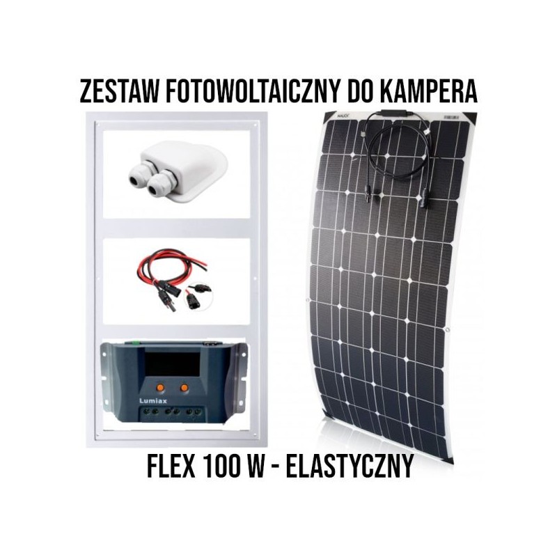 Zestaw Fotowoltaiczny Do Kampera FLEX 100W MAXX Zestaw Fotowoltaiczny Do Kampera FLEX 100W MAXX