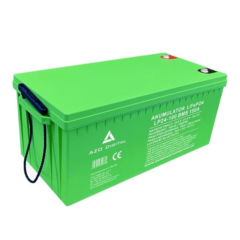 Akumulator LiFePO4 LP24-100 100Ah 24V 150A Bluetooth BMS Akumulator LiFePO4 LP24-100 100Ah 24V 150A Bluetooth BMS
