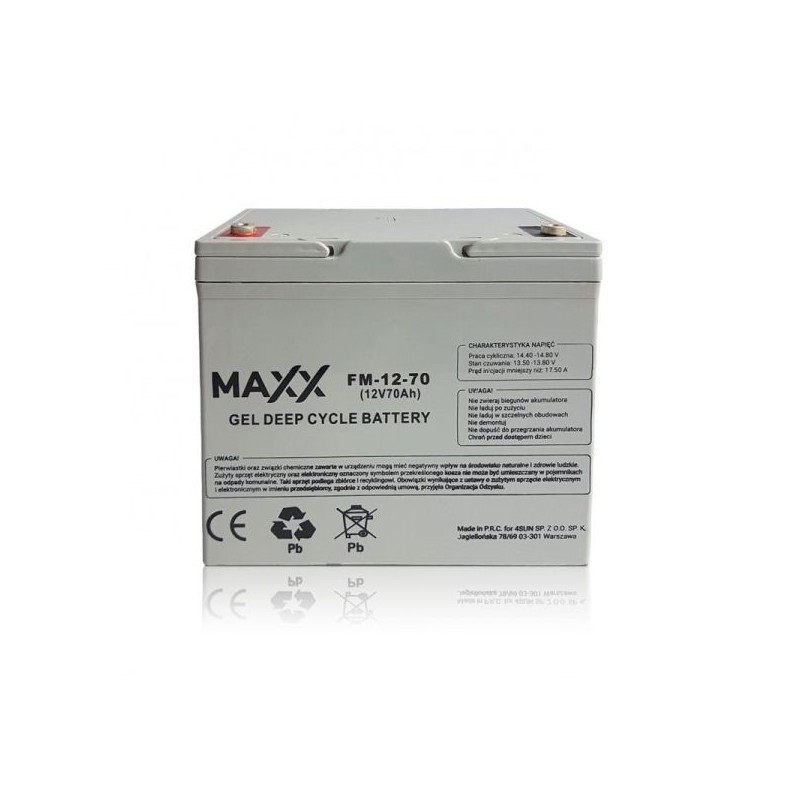 Akumulator żelowy MAXX 12-FM-70 70Ah 12V Akumulator żelowy MAXX 12-FM-70 70Ah 12V