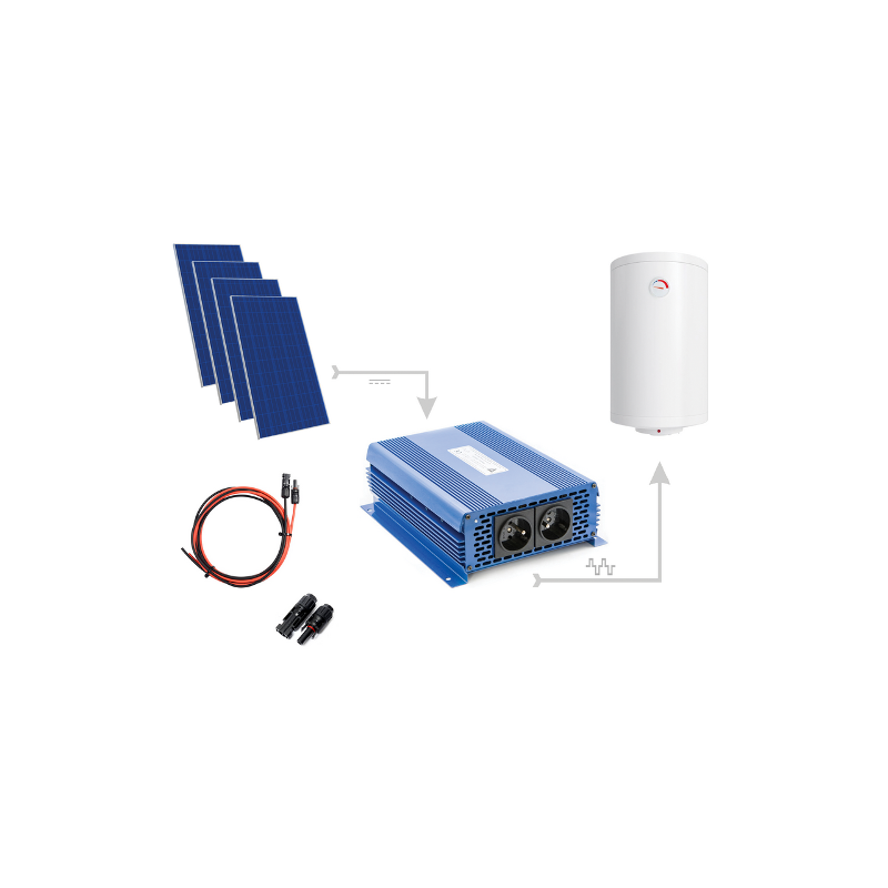 Zestaw Do Grzania Wody CWU 1650W (4xPanel PV + MPPT-3000) Zestaw Do Grzania Wody CWU 1650W (4xPanel PV + MPPT-3000)