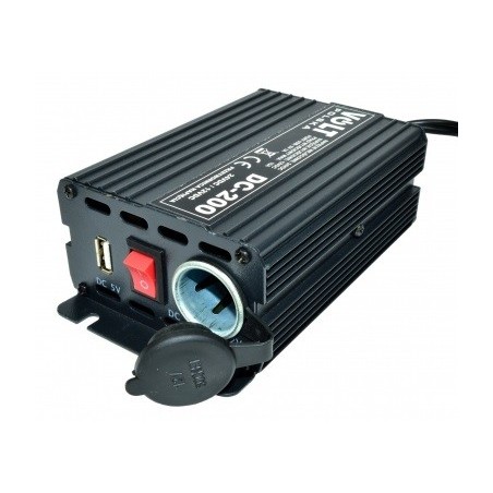 Przetwornica napięcia VOLT  24V / 12V - DC 200 USB + zap.